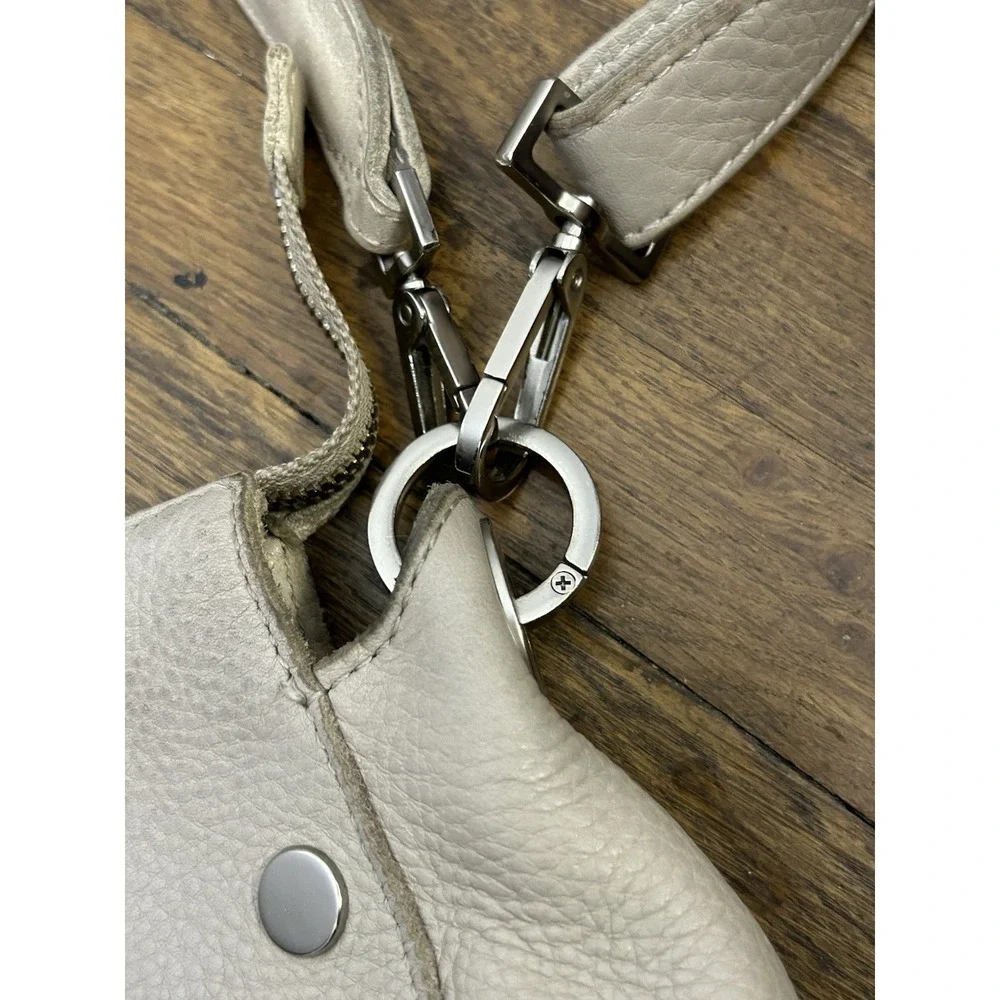 Hammitt Bryant Medium bag is crafted from grey pebbled leather Silver Rivets Med